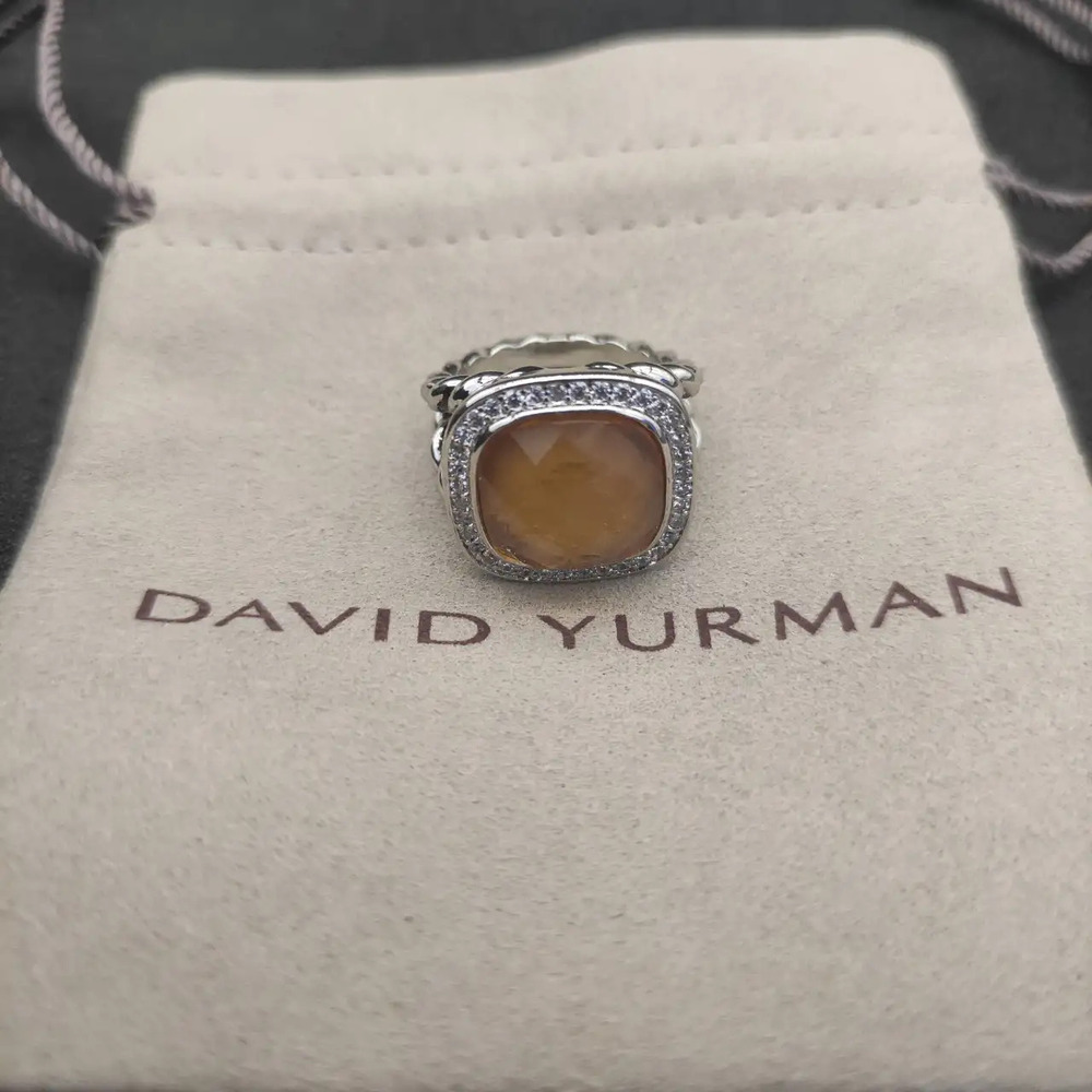David Yurman square diamond champagne ring